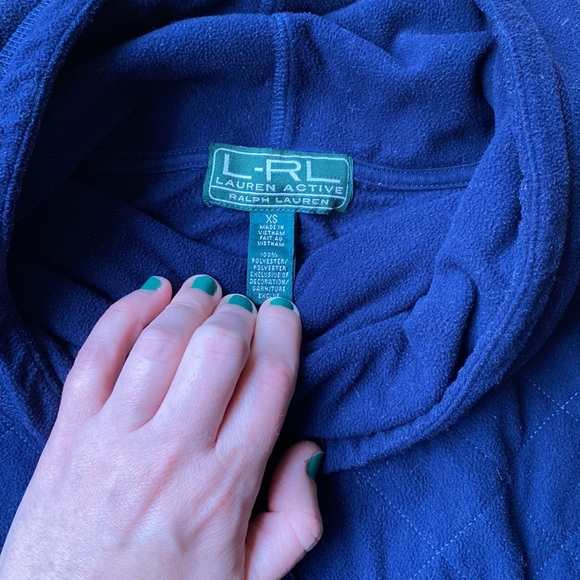 Lauren Ralph Lauren Active - navy blue - cowl neck fleece XS - Picture 3 of 4